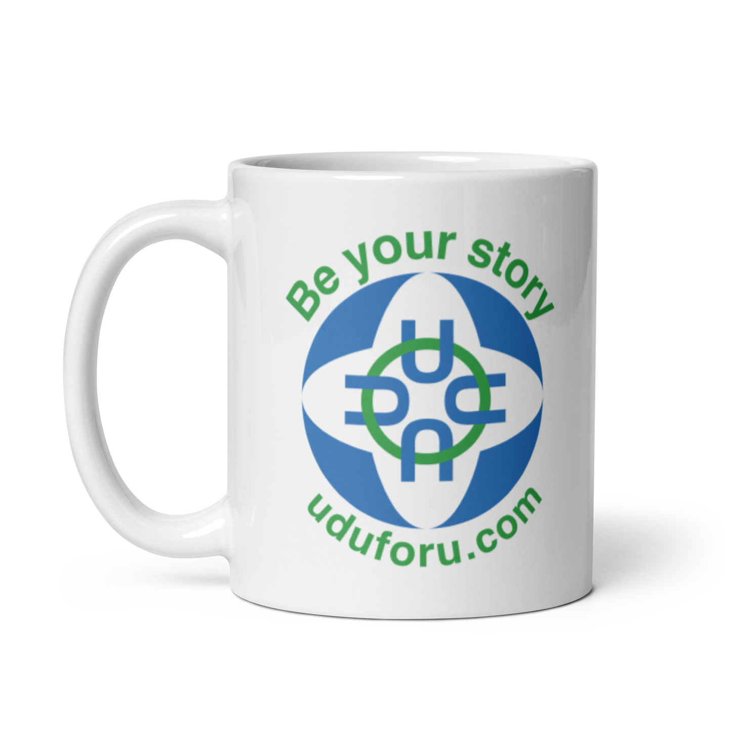 uduforu Logo White Glossy Mug