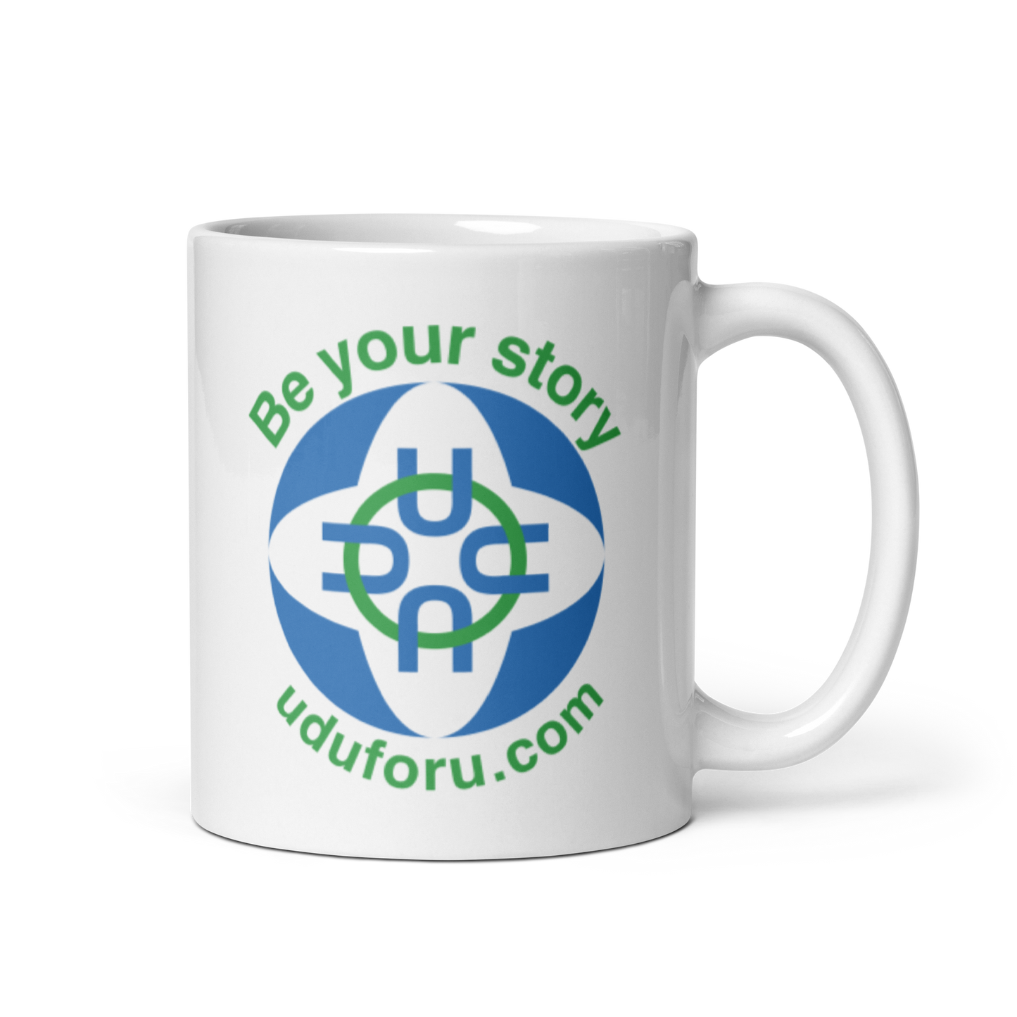 uduforu Logo White Glossy Mug