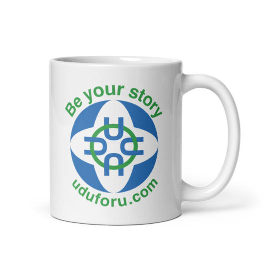 uduforu Logo White Glossy Mug