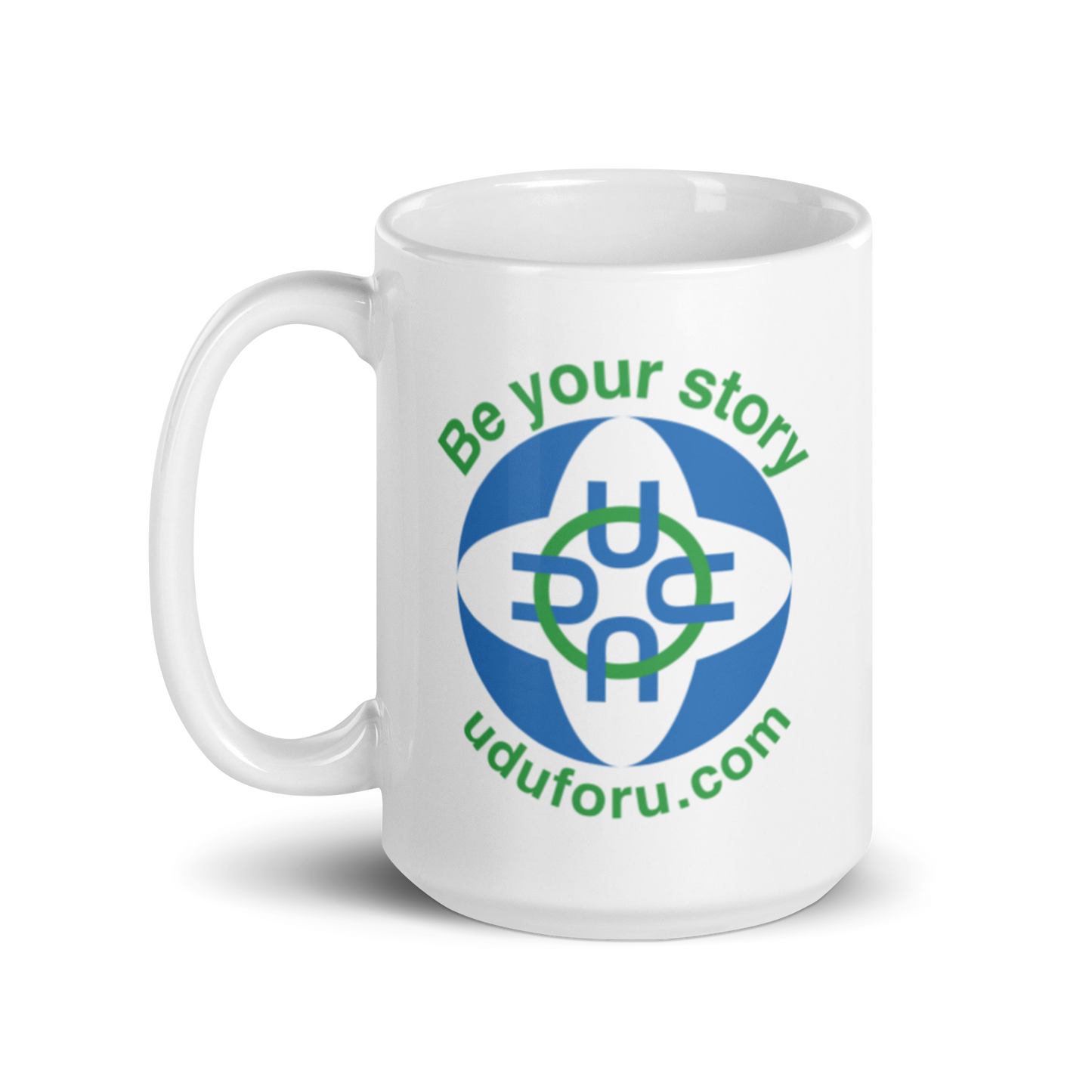 uduforu Logo White Glossy Mug